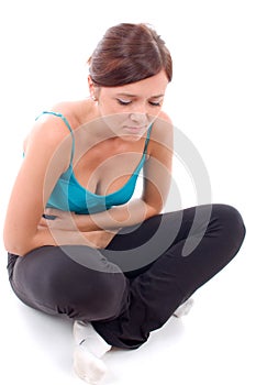 Teen woman with stomach issues