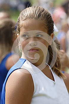 Teen Youth Cheerleader at Football Game