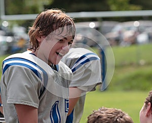 Teen Youth Football Talking with Teammates