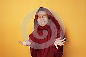 Teenage Asian Muslim Girl shows Denial or Refusal Gesture