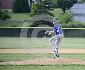 Teenage baseball pitcher