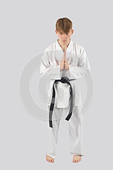 Teenage black belt martial artist