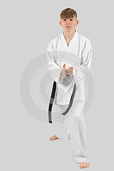 Teenage black belt martial artist