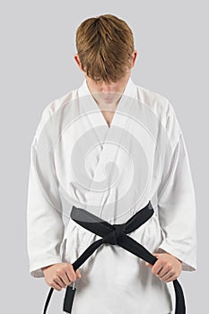 Teenage black belt martial artist