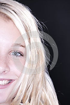 Teenage blond Girl Half a Face