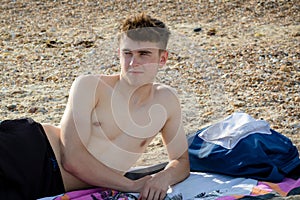 Teenage boy at the beach