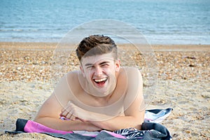 Teenage boy at the beach