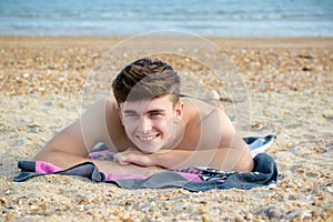 Teenage boy at the beach