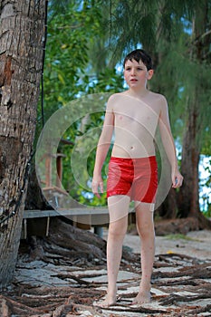 Teenage boy on beach