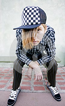 Teenage Boy on a Bench