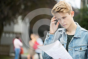 Teenage Boy Disappointed With Exam Results