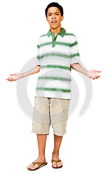 Teenage Boy Gesturing