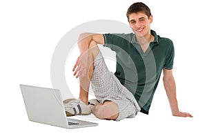 Teenage boy with laptop