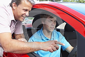 Teenage Boy Learning How To Drive