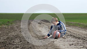 Teenage boy picks his ground