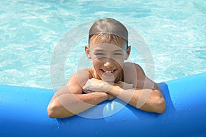 Teenage boy at pool