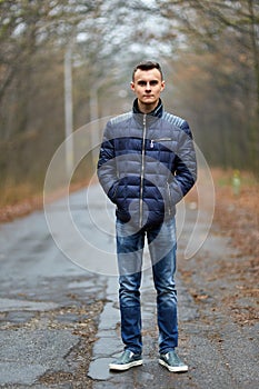 Teenage boy, portrait outdoor