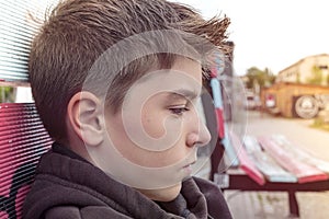 Teenage boy in profile