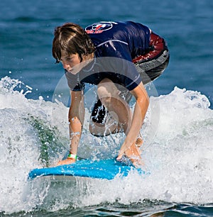 Teenage Boy Surfing