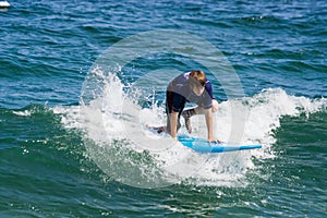 Teenage Boy Surfing