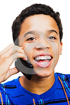 Teenage Boy Talking On Mobile Phone