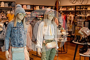 Teenage fashion: mannequins in a retail store