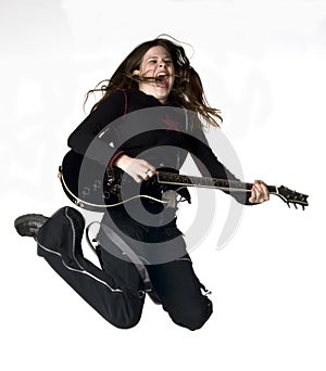 Teenage female rock guitarist