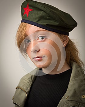 Teenage Ginger Girl In Revolution Barret Hat