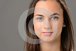 Teenage girl beauty face cosmetics close-up