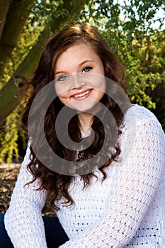 Teenage Girl with Big Blue Eyes