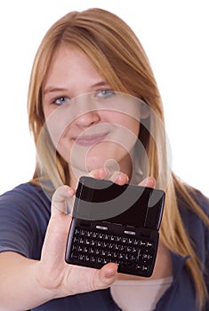 Teenage girl with cell phone