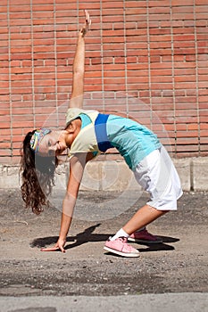 Teenage girl dancing hip-hop