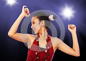 Teenage Girl Enjoying Dancing at a Disco