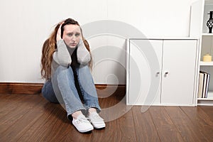 Teenage girl frightened and alone very worried