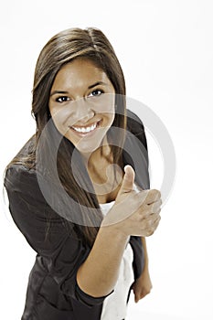 Teenage Girl Giving The Thumbs up Sign
