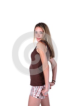 Teenage girl with hands on hips