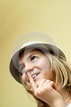 Teenage girl in hat