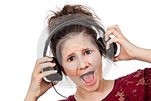 Teenage Girl with Headphones. photo