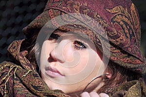 Teenage girl with headscarf