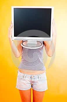 Teenage Girl with Monitor - 3