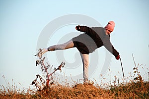 A teenage girl and outdoor activity for fun