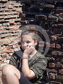 Teenage girl at Poenari castle, Romania