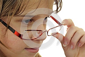 Teenage girl portrait with glasses