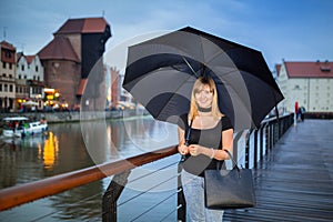 Teenage girl portrait in the old town of Gdansk