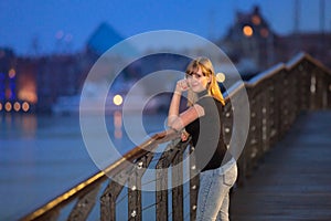 Teenage girl portrait in the old town of Gdansk