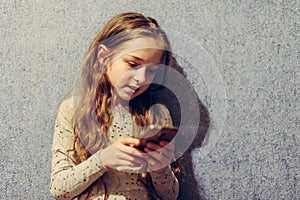 Teenage Girl Portrait. Portrait of a teenage girl at home. Girl with long hair