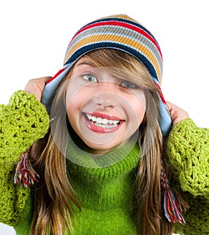 Teenage Girl Portrait. Warm Clothes