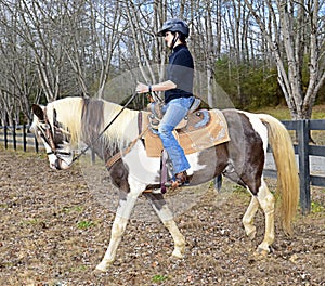 Teenage Girl Riding Horse