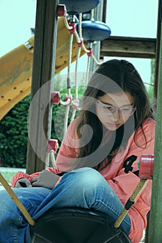 Teenage Girl is Sadly Alone in the Playground