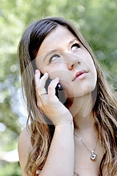 Teenage girl with smart phone